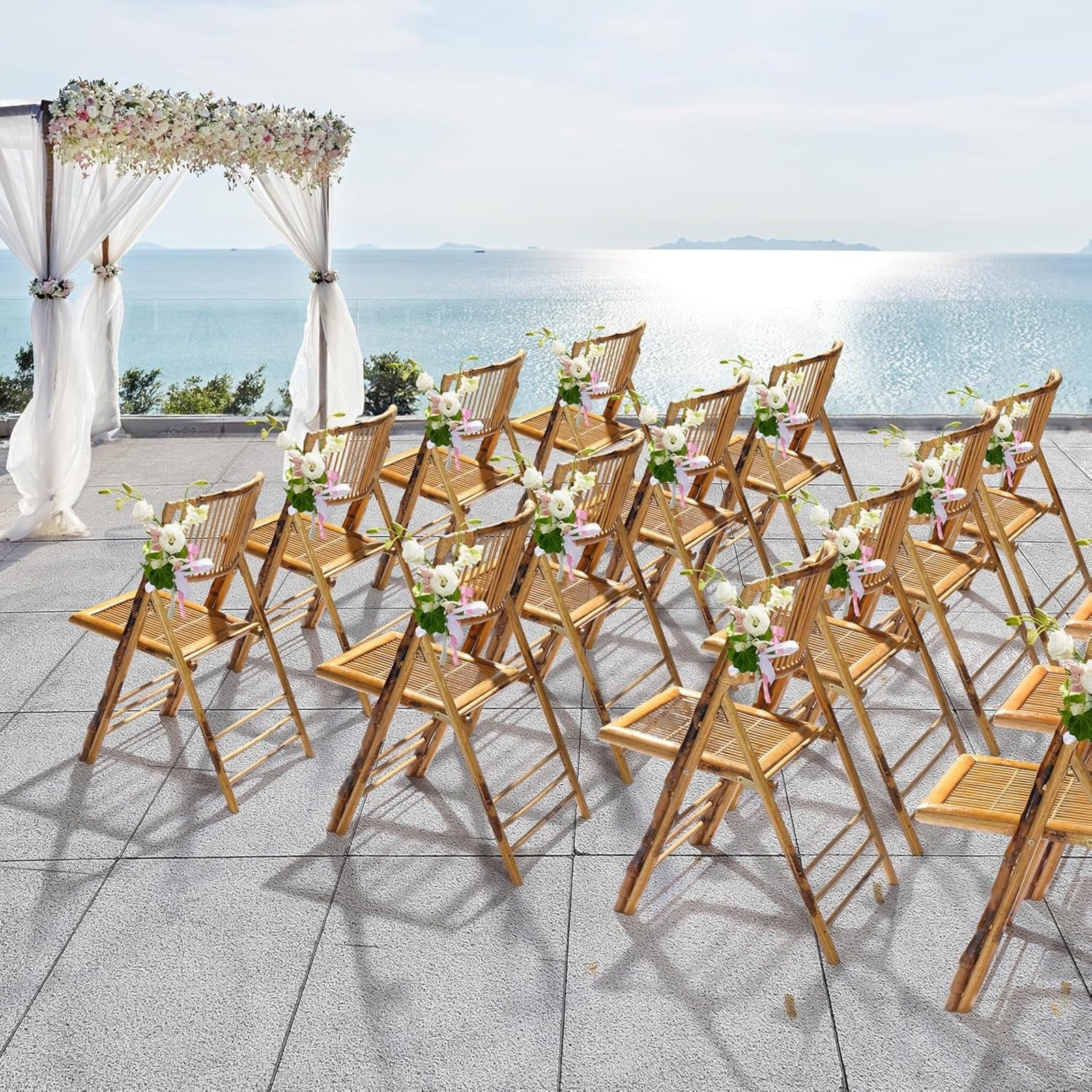1\u002F2\u002F4 Pack Wooden Bamboo Folding Dining Chairs-Foldable Comfortable Seat Chairs for Indoor Outdoor Garden Lawn Backyard Patio Porch Wedding Party Event Banquet Stacking Chairs