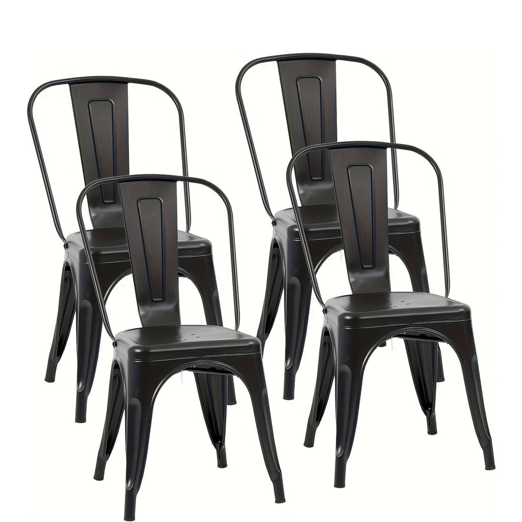 Metal Dining Chairs Set of 4 Indoor And Outdoor Chairs Patio Chairs Kitchen Metal Chairs 18 Inch Seat High Dining Chair Metal Stacking Chair Tolix Side Bar Chair 330LBS Weight