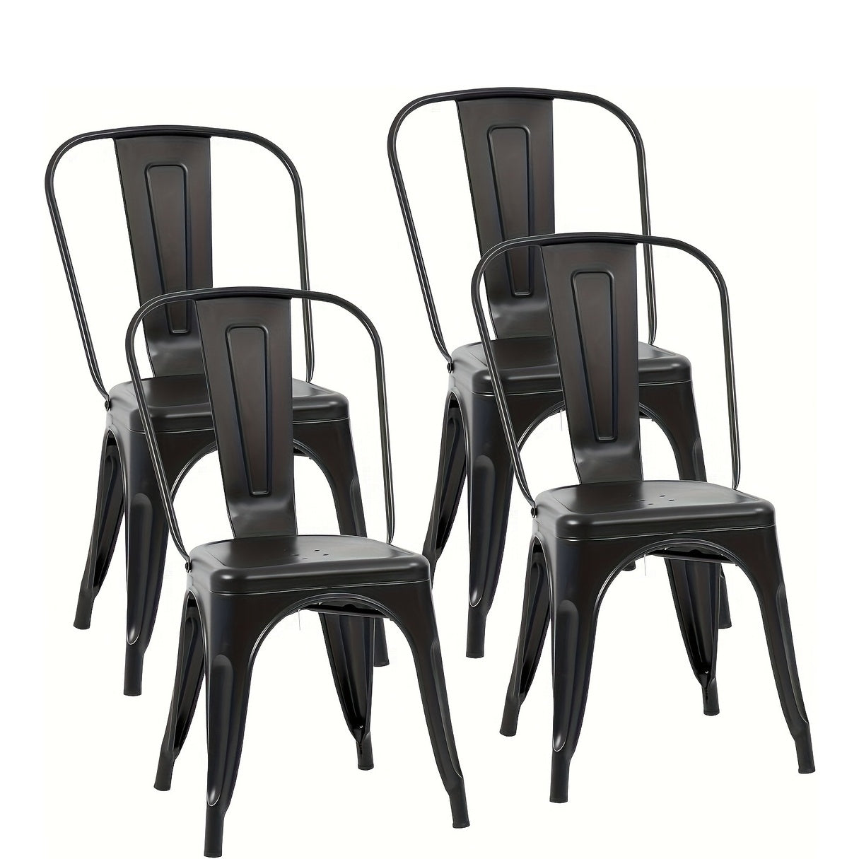 Metal Dining Chairs Set of 4 Indoor And Outdoor Chairs Patio Chairs Kitchen Metal Chairs 18 Inch Seat High Dining Chair Metal Stacking Chair Tolix Side Bar Chair 330LBS Weight
