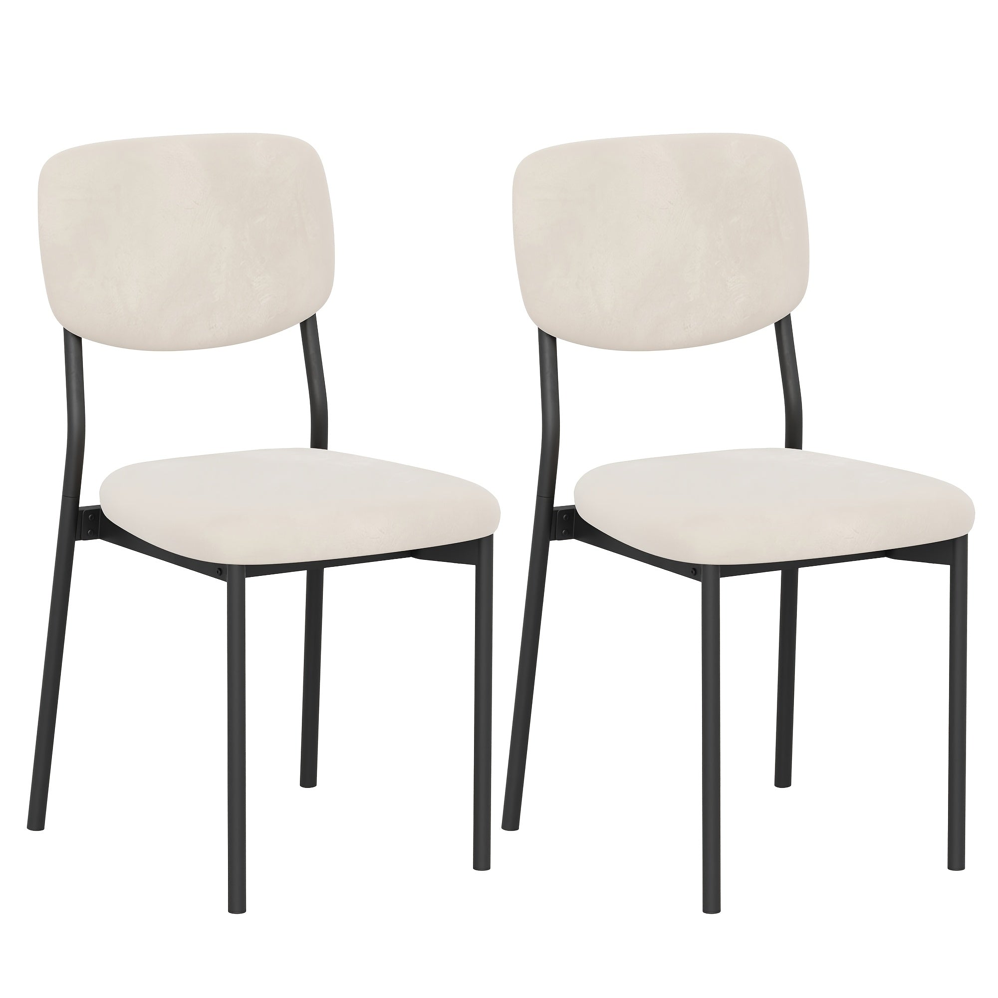 Modern Dining Chair Set for 2-4-6 People Seating, Stackable Upholstered Dining Room Chairs, Kitchen Chairs with Soft Velvet Or Linen Backrest & Sturdy Metal Legs for Living Room, Restaurant, Chair Set Without Table