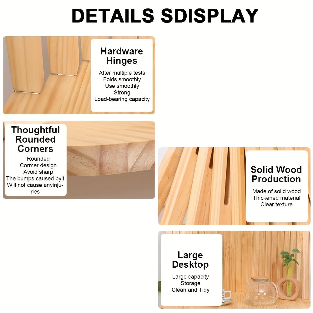 Space Saving Wall Mounted Folding Table, Art Decoration Table, Deciduous Dining Table - Multifunctional Structure, Small Wooden Desk for Office And Home, Modern Style