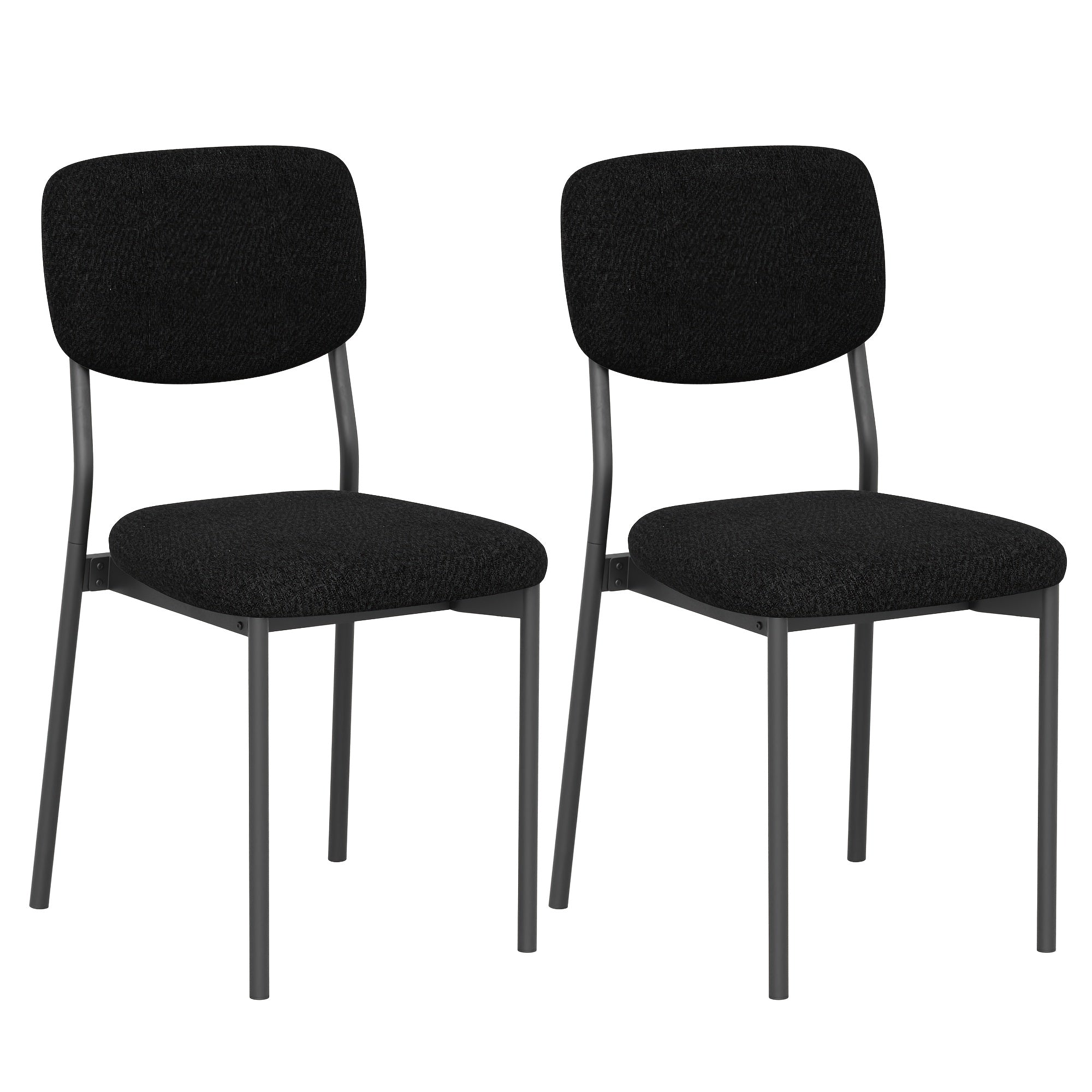 Modern Dining Chair Set for 2-4-6 People Seating, Stackable Upholstered Dining Room Chairs, Kitchen Chairs with Soft Velvet Or Linen Backrest & Sturdy Metal Legs for Living Room, Restaurant, Chair Set Without Table