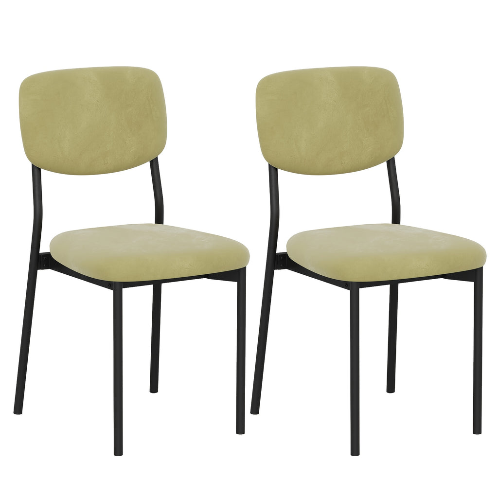 Modern Dining Chair Set for 2-4-6 People Seating, Stackable Upholstered Dining Room Chairs, Kitchen Chairs with Soft Velvet Or Linen Backrest & Sturdy Metal Legs for Living Room, Restaurant, Chair Set Without Table