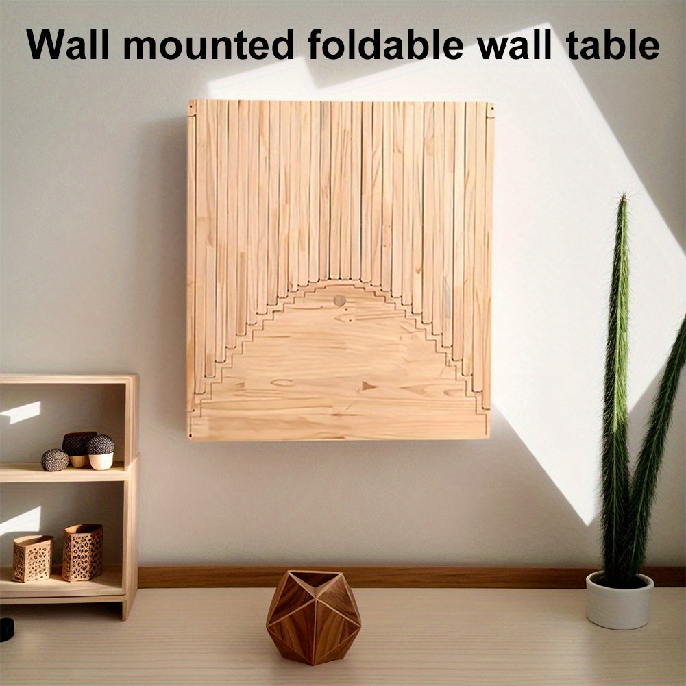 Space Saving Wall Mounted Folding Table, Art Decoration Table, Deciduous Dining Table - Multifunctional Structure, Small Wooden Desk for Office And Home, Modern Style