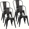 Metal Dining Chairs Set of 4 Indoor And Outdoor Chairs Patio Chairs Kitchen Metal Chairs 18 Inch Seat High Dining Chair Metal Stacking Chair Tolix Side Bar Chair 330LBS Weight