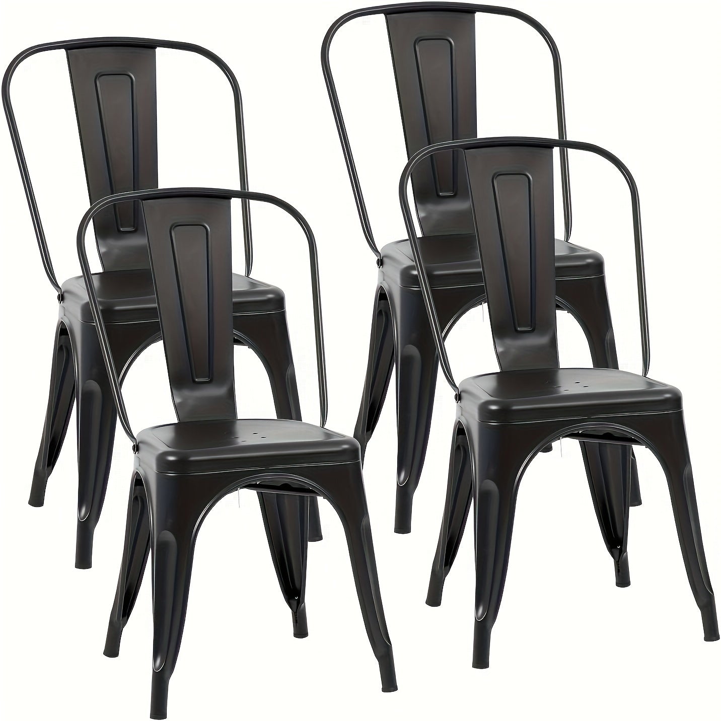 Metal Dining Chairs Set of 4 Indoor And Outdoor Chairs Patio Chairs Kitchen Metal Chairs 18 Inch Seat High Dining Chair Metal Stacking Chair Tolix Side Bar Chair 330LBS Weight