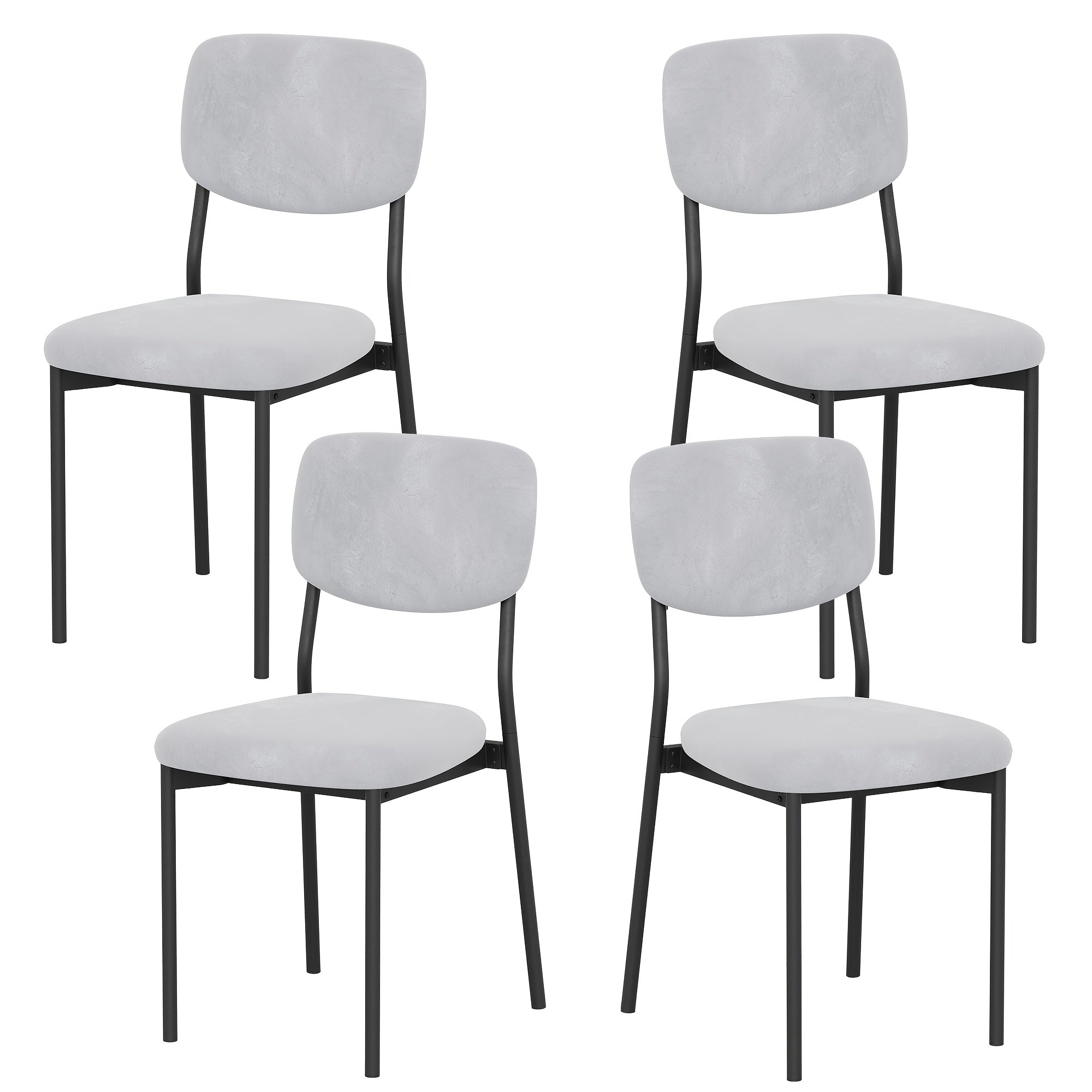 Modern Dining Chair Set for 2-4-6 People Seating, Stackable Upholstered Dining Room Chairs, Kitchen Chairs with Soft Velvet Or Linen Backrest & Sturdy Metal Legs for Living Room, Restaurant, Chair Set Without Table