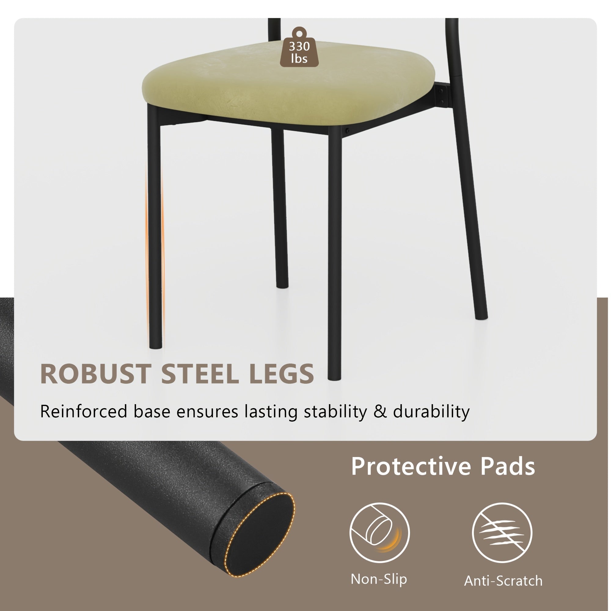Modern Dining Chair Set for 2-4-6 People Seating, Stackable Upholstered Dining Room Chairs, Kitchen Chairs with Soft Velvet Or Linen Backrest & Sturdy Metal Legs for Living Room, Restaurant, Chair Set Without Table