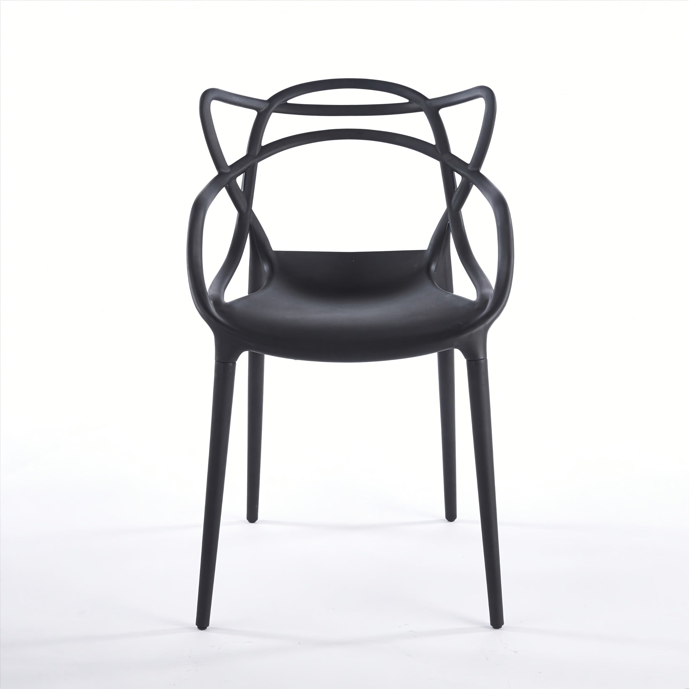 4-Pack Modern Bohemian Stackable Dining Chairs Suitable for Indoor\u002FOutdoor Use, All-Weather Resistant Plastic -Back Chairs with Entangled Side & Color, Space-Saving Patio Furniture for Kitchen, Balcony, Restaurant, Porch