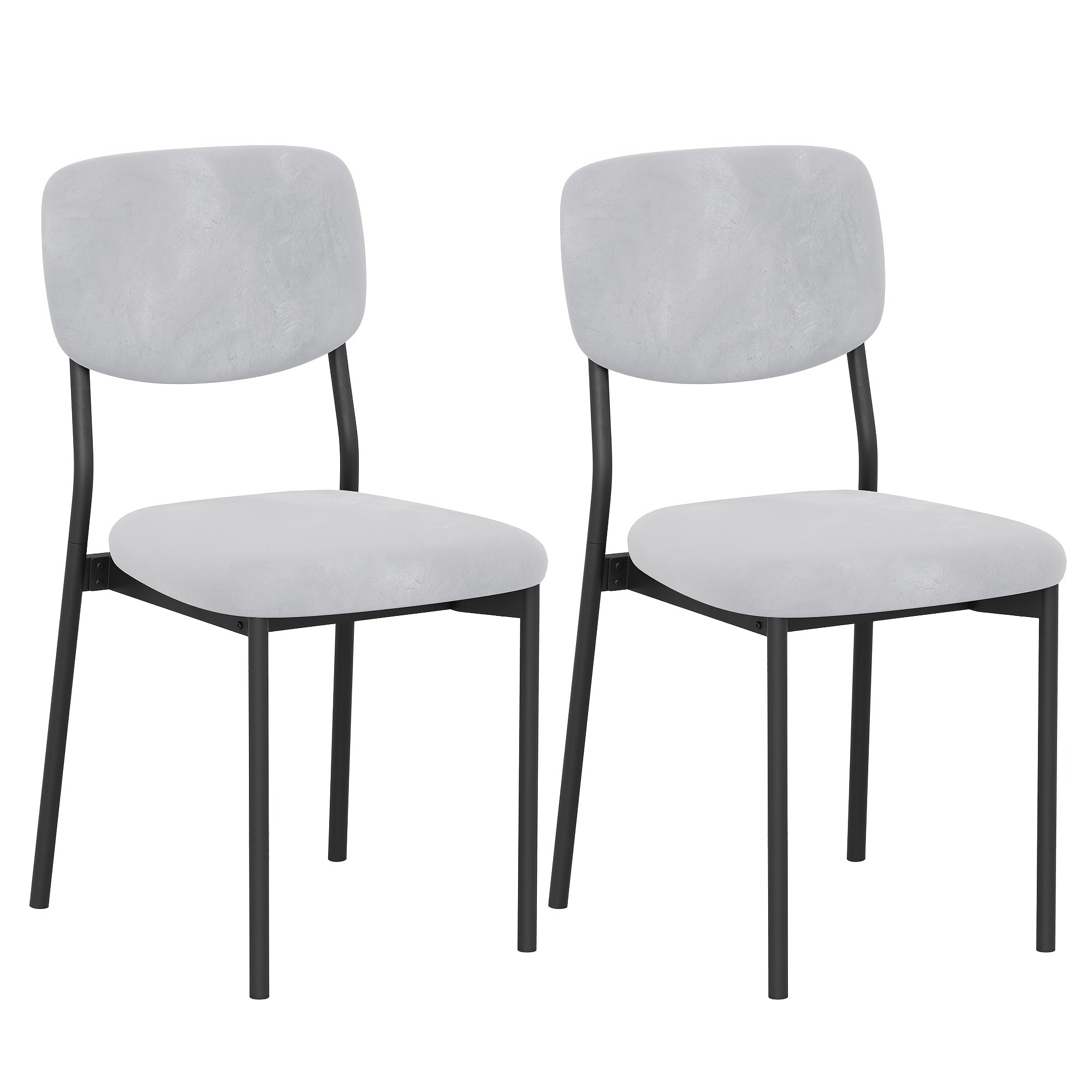 Modern Dining Chair Set for 2-4-6 People Seating, Stackable Upholstered Dining Room Chairs, Kitchen Chairs with Soft Velvet Or Linen Backrest & Sturdy Metal Legs for Living Room, Restaurant, Chair Set Without Table