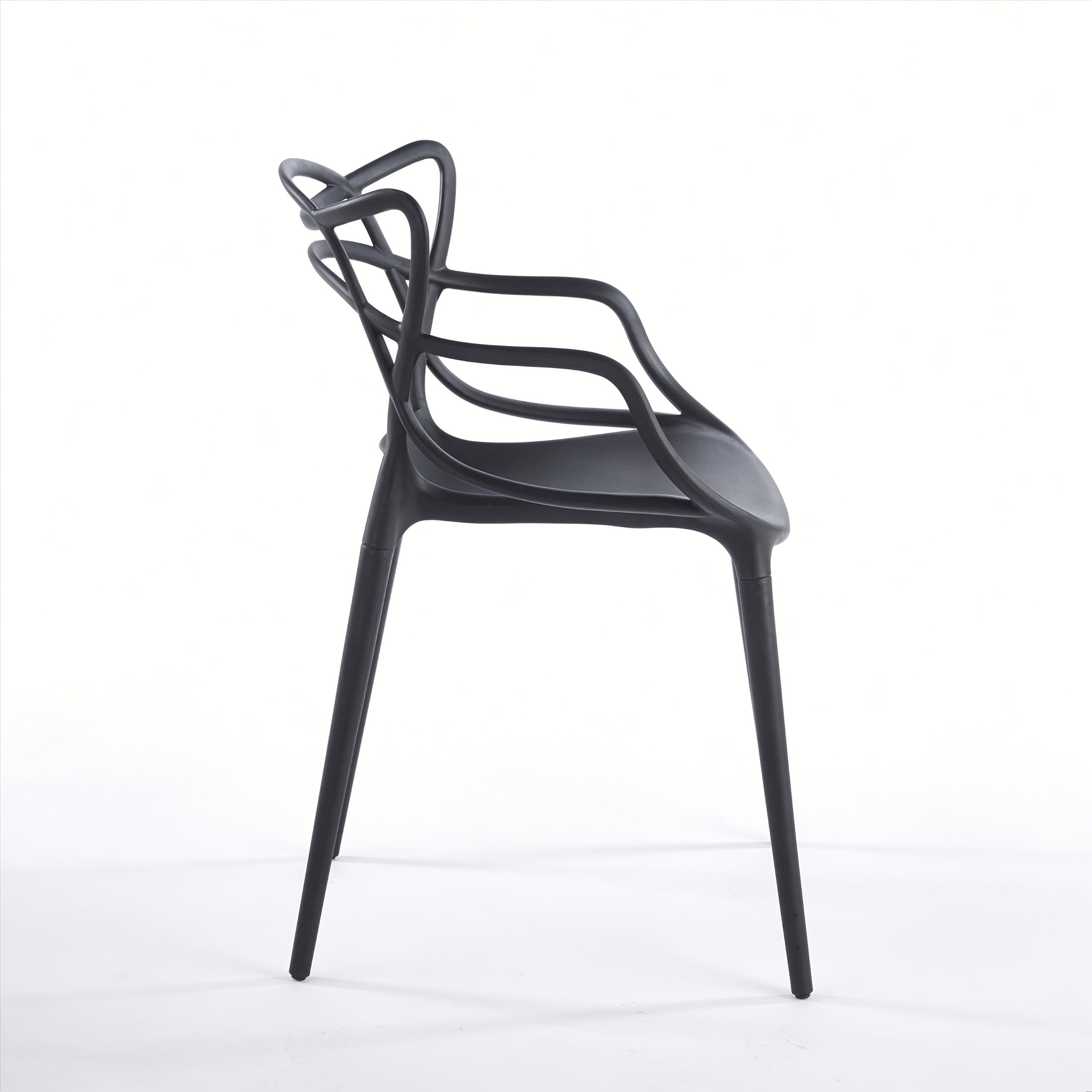 4-Pack Modern Bohemian Stackable Dining Chairs Suitable for Indoor\u002FOutdoor Use, All-Weather Resistant Plastic -Back Chairs with Entangled Side & Color, Space-Saving Patio Furniture for Kitchen, Balcony, Restaurant, Porch