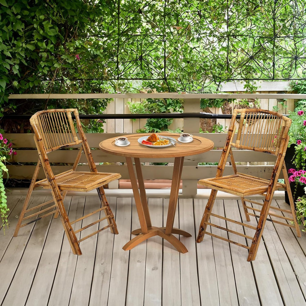 1\u002F2\u002F4 Pack Wooden Bamboo Folding Dining Chairs-Foldable Comfortable Seat Chairs for Indoor Outdoor Garden Lawn Backyard Patio Porch Wedding Party Event Banquet Stacking Chairs
