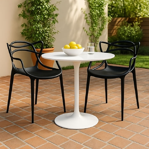 4-Pack Modern Bohemian Stackable Dining Chairs Suitable for Indoor\u002FOutdoor Use, All-Weather Resistant Plastic -Back Chairs with Entangled Side & Color, Space-Saving Patio Furniture for Kitchen, Balcony, Restaurant, Porch
