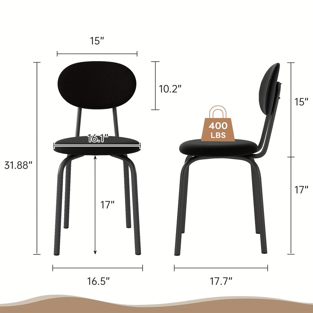 Collection of Four Dining Chairs That Are Stackable, Featuring Foam Cushioning on The Seat And Back, Designed for Modern Spaces, with a Robust Weight Limit of 400 Pounds, Available in Black, Gray, Or Beige