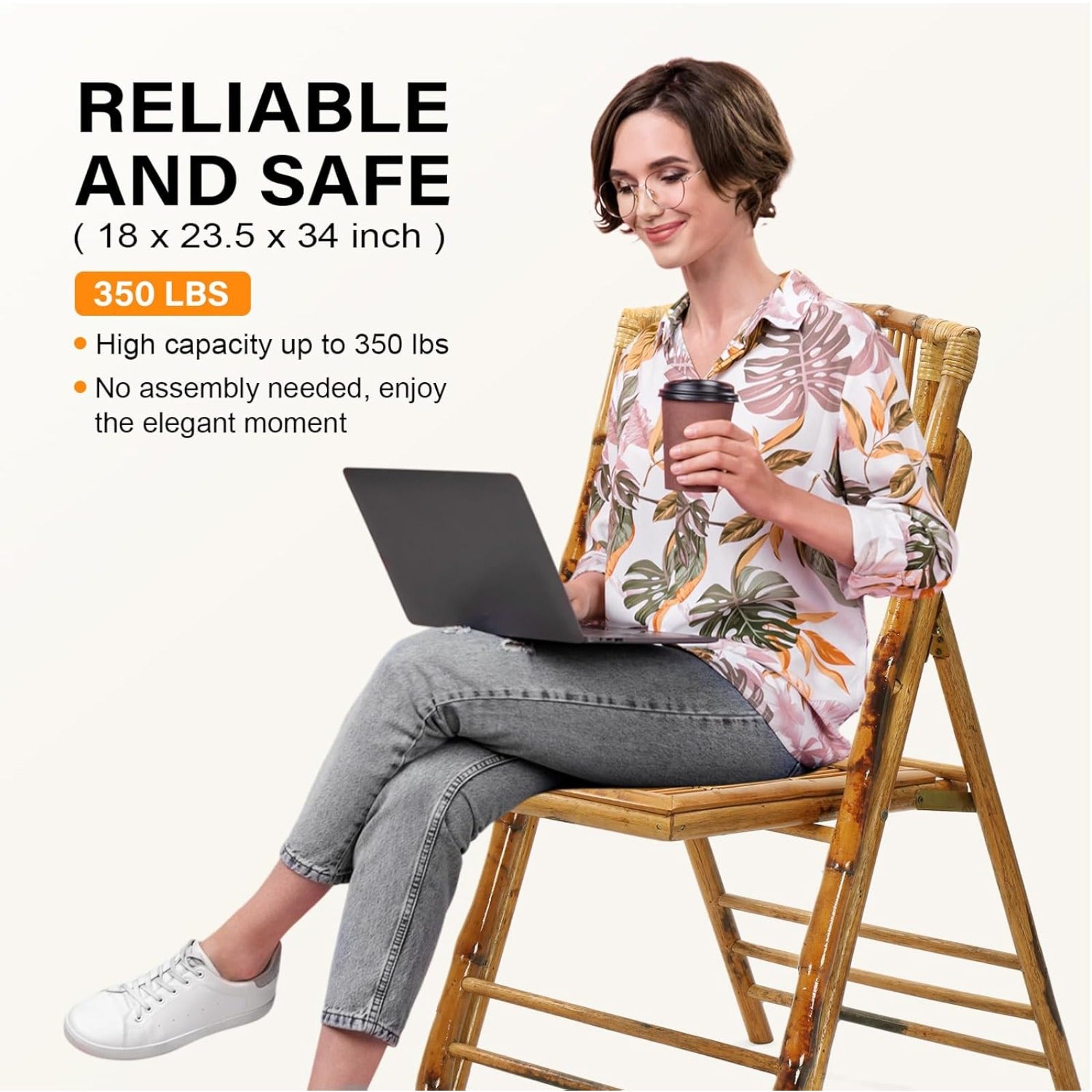 1\u002F2\u002F4 Pack Wooden Bamboo Folding Dining Chairs-Foldable Comfortable Seat Chairs for Indoor Outdoor Garden Lawn Backyard Patio Porch Wedding Party Event Banquet Stacking Chairs