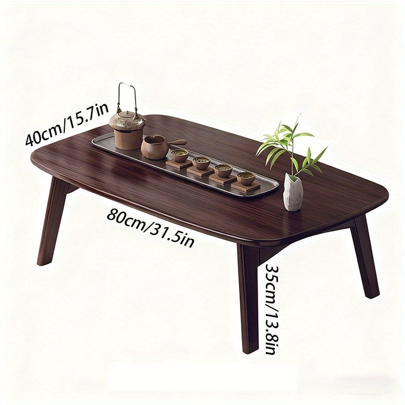 Bamboo Folding Coffee Table, Low-Profile Folding Dining Table, Oriental Folding Table, Suitable for Living Room Small Spaces, Picnic Table, Portable Floor Table, Adult Floor Table, 31.5x15.7x13.8in H